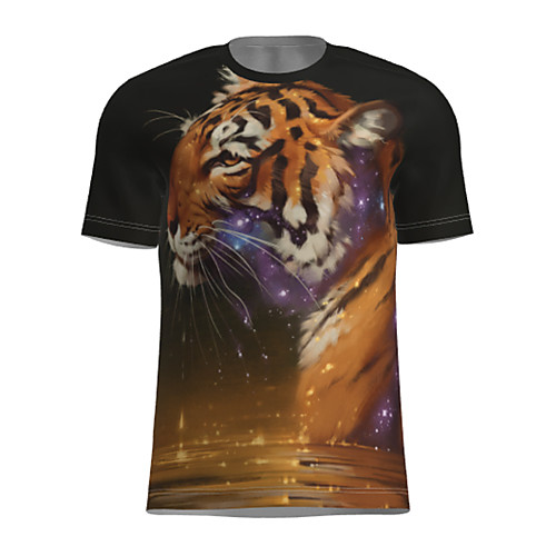 

Men's Graphic Animal T-shirt Short Sleeve Daily Tops Basic Round Neck Yellow