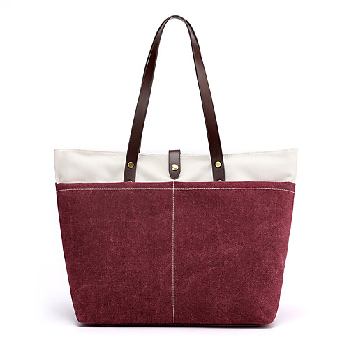 

Women's Bags Canvas Tote Crossbody Bag Zipper Shopping Daily Tote Handbags Black Purple Sky Blue Gray