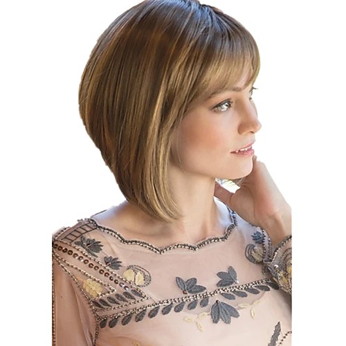 

Synthetic Wig kinky Straight Asymmetrical Wig Short Blonde Synthetic Hair 6 inch Women's Soft Smooth Classic Blonde