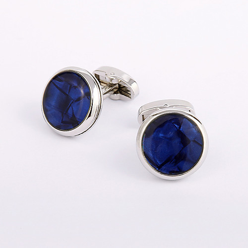 

Cufflinks Simple Basic Brooch Jewelry Blue For Daily Festival