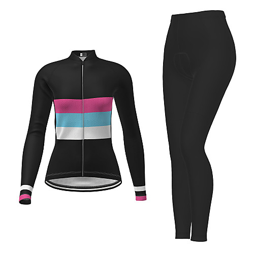 

Women's Long Sleeve Cycling Jersey with Tights Winter Black Bike Breathable Quick Dry Moisture Wicking Sports Letter & Number Mountain Bike MTB Road Bike Cycling Clothing Apparel / Micro-elastic