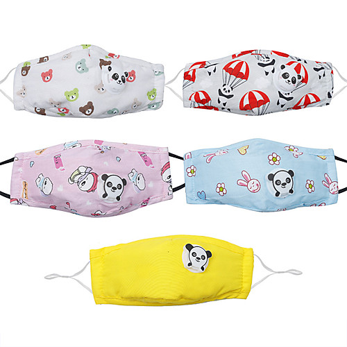 

Children's Protective Face Mask Panda Breathing Face Mask Dust Mask with Valve Can Put Filter Chip