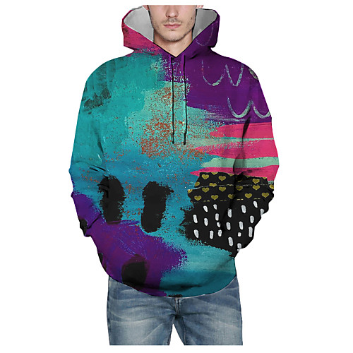 

Men's Pullover Hoodie Sweatshirt Graphic 3D Daily 3D Print Basic Hoodies Sweatshirts Rainbow