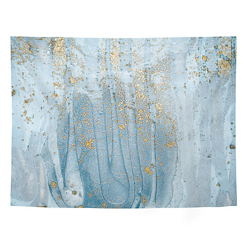 

Wall Tapestry Art Decor Blanket Curtain Picnic Tablecloth Hanging Home Bedroom Living Room Dorm Decoration Polyester Marble Pattern Blue Gold Gradient Water Pattern Ins Pattern
