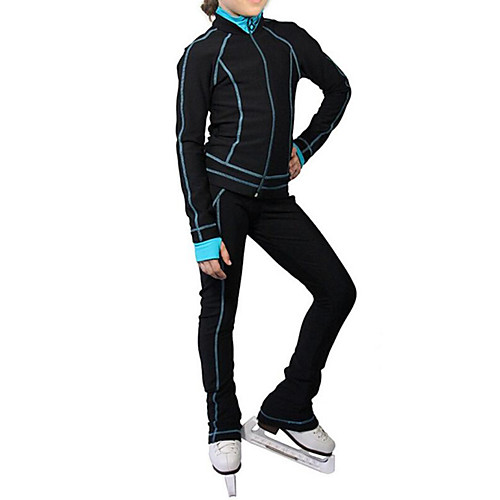 

Figure Skating Jacket with Pants Women's Girls' Ice Skating Pants / Trousers Top Black Stretchy Training Skating Wear Warm Classic Long Sleeve Ice Skating Winter Sports Figure Skating / Kids