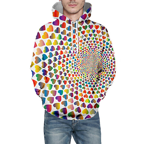 

Men's Pullover Hoodie Sweatshirt Graphic Abstract 3D Hooded Daily 3D Print Basic Hoodies Sweatshirts Long Sleeve Rainbow