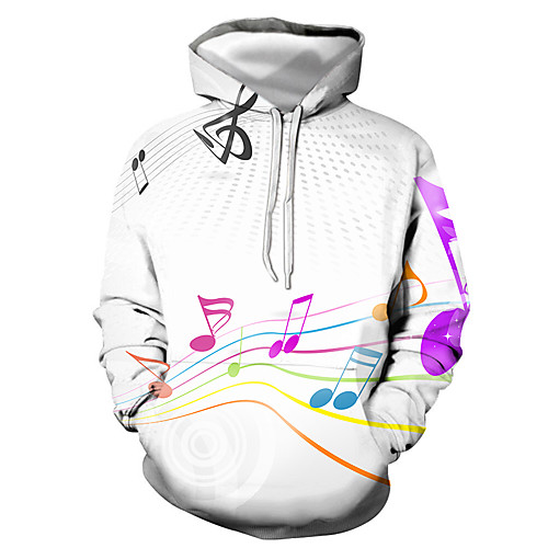 

Men's Pullover Hoodie Sweatshirt Graphic Hooded Daily Going out 3D Print Basic Casual Hoodies Sweatshirts Long Sleeve White