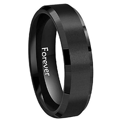 

crownal 8mm 6mm black tungsten carbide wedding couple bands rings matte finish center engravedforever size 5 to 17 (6mm,13)