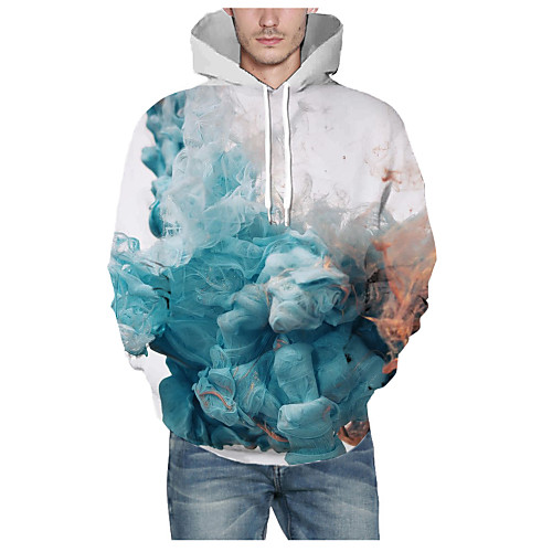

Men's Pullover Hoodie Sweatshirt Graphic 3D Daily 3D Print Basic Hoodies Sweatshirts White
