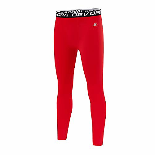

boys leggings quick dry youth compression pants sports tights basketball base layer red xs