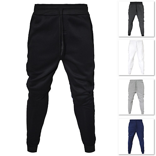 

Men's Sweatpants Joggers Track Pants Casual Bottoms Drawstring Cotton Fitness Gym Workout Performance Running Training Breathable Soft Sweat wicking Normal Sport Solid Colored White Black Dark Gray