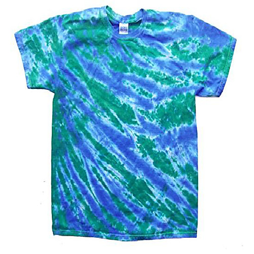

rockin' cactus men's tie dye t-shirt-blue & green tiger-s