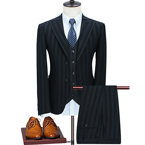 

Tuxedos Tailored Fit Peak Single Breasted Two-buttons Polyester Striped / Classic