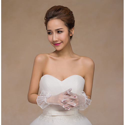 

Breathable Mesh Suit Length Glove Lace / Gloves With Butterfly / Solid