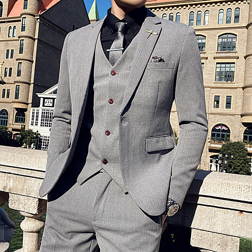 

Tuxedos Tailored Fit Notch Single Breasted One-button Polyster / Polyester Solid Color