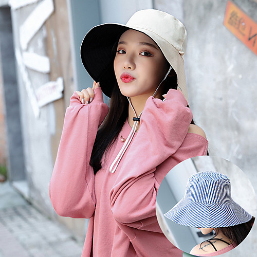 

Women's Sun Hat Hiking Hat Bucket Hat 1 PCS Wide Brim Outdoor Portable Breathable Quick Dry Ultraviolet Resistant Hat Solid Color Cotton Blend Black Orange Khaki for Fishing Climbing Beach