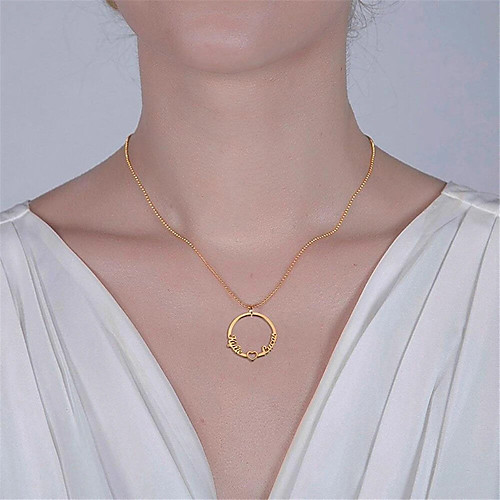 

Personalized Customized Necklace Stainless Steel Letter Gift Daily Promise 1pcs Rose Gold Gold Silver