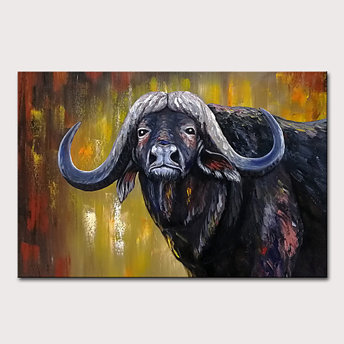 

Oil Painting Hand Painted - Animals Pop Art Modern Rolled Canvas (No Frame)