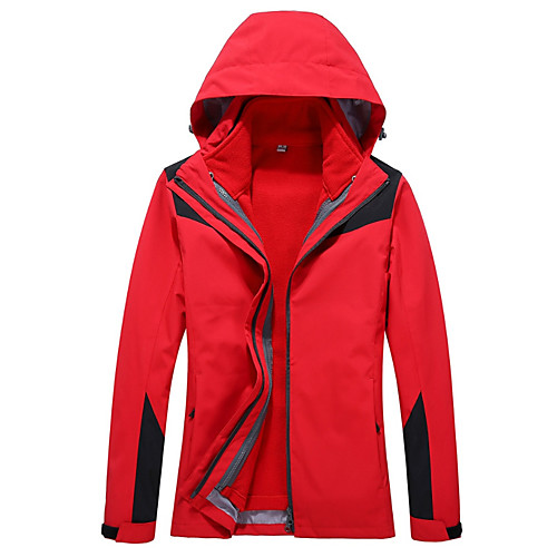 

Men's Softshell Jacket Rain Jacket Winter Outdoor Waterproof Windproof Breathable Quick Dry Jacket Top Cotton Camping / Hiking Hunting Climbing Black Red Dark Blue Gray