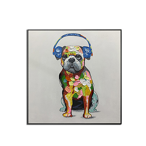 

100% Hand Painted Contemporary Dog Oil Paintings Modern Decorative Artwork on Rolled Canvas Wall Art Ready to Hang for Home Decoration Wall Decor