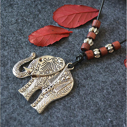 

Choker Necklace Chains Long Necklace Women's Elephant Unique Design Romantic Trendy Boho Cute Cool Silver 95 cm Necklace Jewelry for Street Gift Daily Promise Festival / Charm Necklace