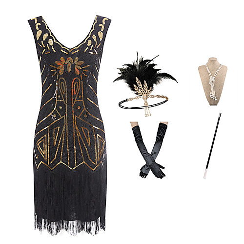 

The Great Gatsby Charleston Dance Costumes 1 Necklace Paillette Women's Party Theme Party Sleeveless Natural Polyester