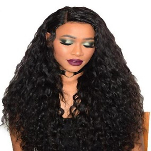 

Synthetic Wig Curly Afro Curly Middle Part Wig Medium Length Natural Black Synthetic Hair Women's Fashionable Design Fluffy Black