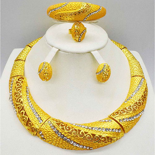 

Women's Clear Synthetic Diamond Bridal Jewelry Sets Simple Basic Elegant Earrings Jewelry Light Yellow / Dark Yellow / Yellow For Wedding Engagement 1 set