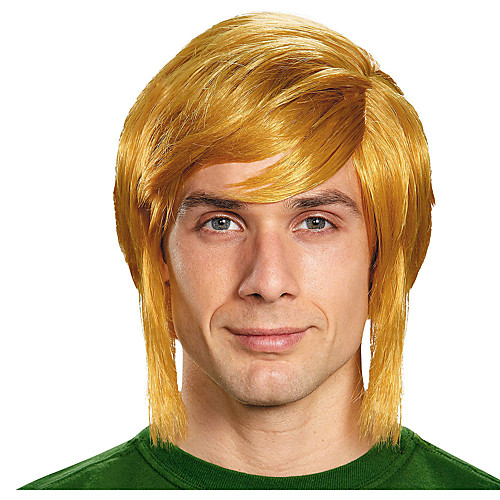 

Cosplay Wig Link Curly With Bangs Wig Medium Length Blonde Synthetic Hair Men's Cosplay Exquisite Blonde