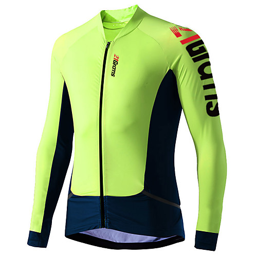 

21Grams Men's Long Sleeve Cycling Jacket Red Orange Green Novelty Bike Jersey Top Mountain Bike MTB Road Bike Cycling UV Resistant Breathable Quick Dry Sports Clothing Apparel / Stretchy