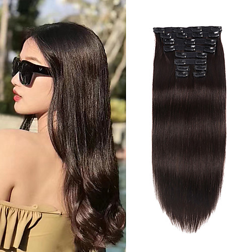 

Clip In Hair Extensions Remy Human Hair 10pcs Pack Straight Natural Hair Extensions