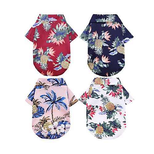 

Dog Cat T-shirts Embroidered Vintage Dog Clothes Puppy Clothes Dog Outfits White Fuchsia Pink Costume for Girl and Boy Dog Polyester XS S M L XL XXL