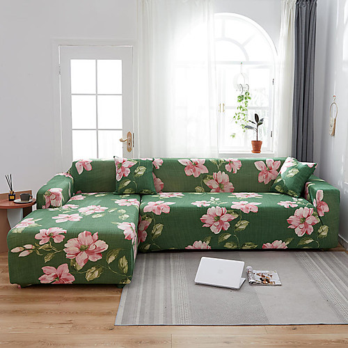 

Stretch Slipcover Sofa Cover Couch Cover Floral Printed Sofa Cover Stretch Couch Cover Sofa Slipcovers for 1~4 Cushion Couch with One Free Pillow Case