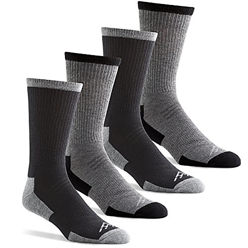 

men's wool-free performance hiking crew socks - charcoal/black (men's shoe size 6-12)