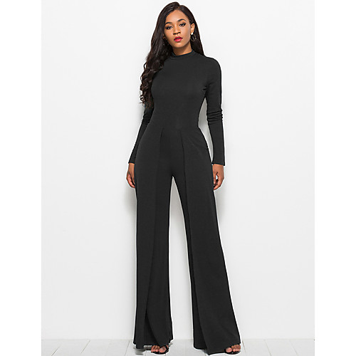 

Women's Ordinary Business White Black Red Jumpsuit Solid Colored