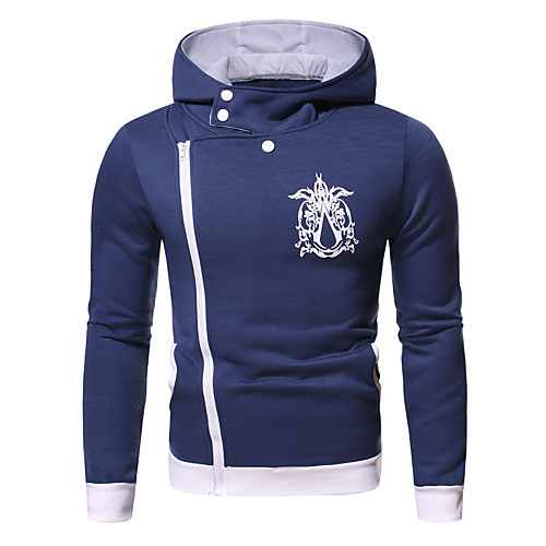 

Men's Hoodie Sweatshirt Graphic Hooded Other Prints Basic Hoodies Sweatshirts Long Sleeve Black Blue