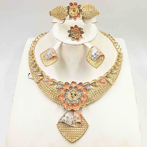 

Women's Clear Synthetic Diamond Bridal Jewelry Sets Simple Basic Elegant Earrings Jewelry Light Yellow / Dark Yellow / Yellow For Wedding Engagement 1 set