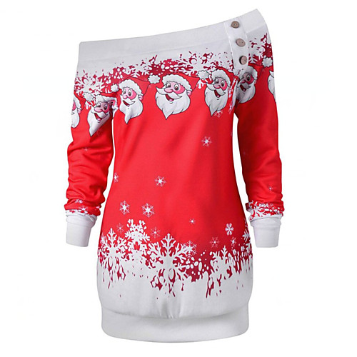 

Women's Pullover Sweatshirt Graphic Daily Other Prints Christmas Hoodies Sweatshirts Loose Black Purple Red