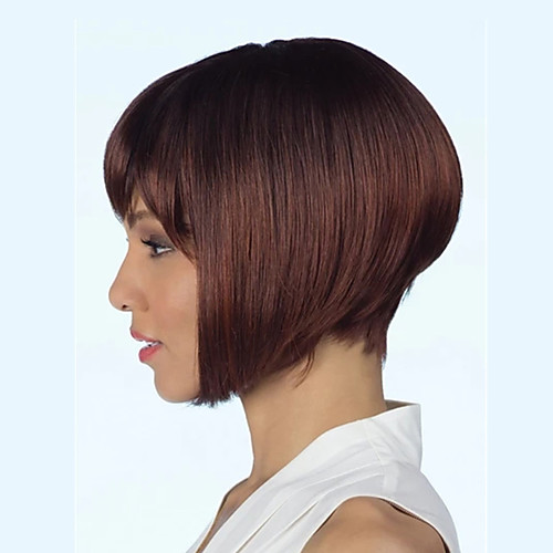 

Synthetic Wig Straight Bob Wig Short Brown Synthetic Hair 6 inch Women's Fashionable Design Soft Exquisite Brown