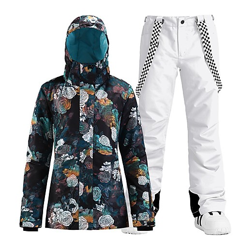 

Women's Ski Jacket with Pants Skiing Snowboarding Winter Sports Waterproof Windproof Warm 100% Polyester Clothing Suit Ski Wear
