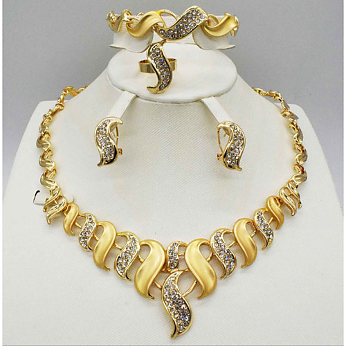 

Women's Clear Synthetic Diamond Bridal Jewelry Sets Simple Basic Elegant Earrings Jewelry Light Yellow / Dark Yellow / Yellow For Wedding Engagement 1 set