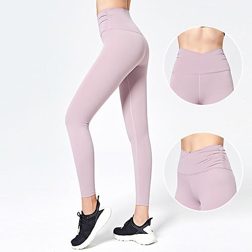 

INFLACHI Women's Running Tights Leggings Compression Pants Compression Pants Bottoms Pocket Criss Cross Waist Nylon Spandex Winter Fitness Gym Workout Performance Running Training Tummy Control Butt