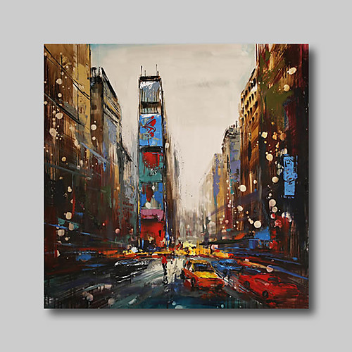 

Oil Painting Hand Painted Square Abstract People Comtemporary Modern Stretched Canvas