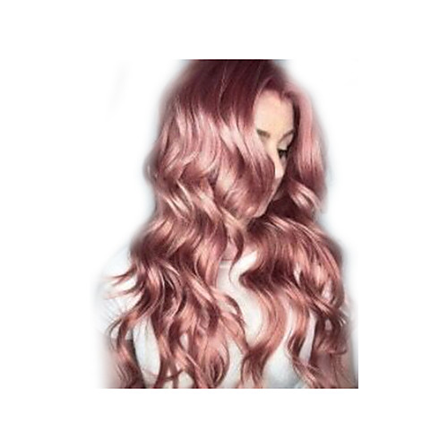 

Synthetic Wig Body Wave Middle Part Wig Long Pink Synthetic Hair 26 inch Women's Fashionable Design Party Natural Hairline Pink