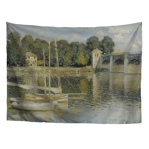

Wall Tapestry Art Decor Blanket Curtain Picnic Tablecloth Hanging Home Bedroom Living Room Dormitory Decoration Polyester Fiber Oil Painting River