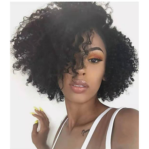 

Human Hair Wig Short Afro Curly Bob Natural Women Sexy Lady New Capless Burmese Hair Women's Natural Black #1B 12 inch 14 inch 16 inch