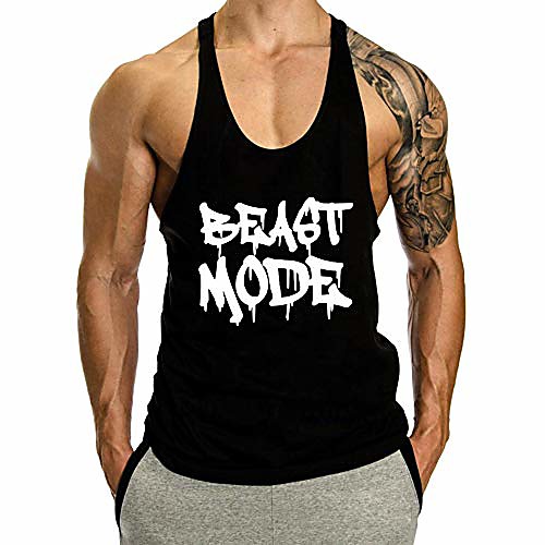 

men's workout tank top fitness sports gym tank top-black-l