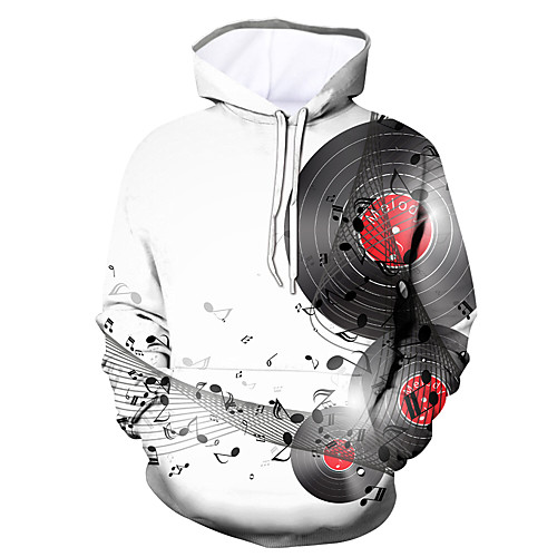 

Men's Pullover Hoodie Sweatshirt Graphic Hooded Daily Going out 3D Print Casual Hoodies Sweatshirts Long Sleeve White