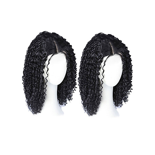 

Synthetic Wig Afro Afro Curly with Baby Hair Wig Medium Length Light Brown Natural Black Red Synthetic Hair 42-46 inch Women's African American Wig Black