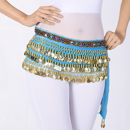 

Women's Women Belly Dance Dance Dancing Casual / Sporty Lace Up Fashion Terylene Paillette White Purple Red Hip Scarf